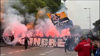 CRAQUAGE BP91 A L’ARRIVE DU BUS DES JOUEURS. MHSC - LORIENT 07/04/2024