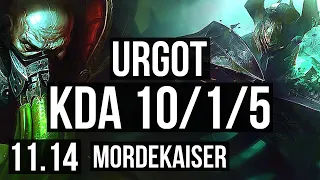 URGOT vs MORDEKAISER (TOP) | 10/1/5, 500+ games, Dominating | BR Master | v11.14