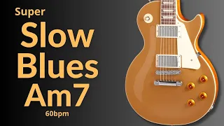 Super Slow Blues Guitar Backing Track in Am7