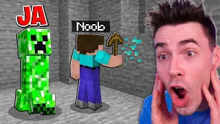 TROLLUJE NOOBKA JAKO MOBY w KOPALNI w Minecraft!