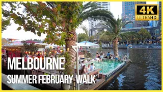 MELBOURNE CITY YARRA RIVER & FLINDERS ST SUMMER WALK 2024