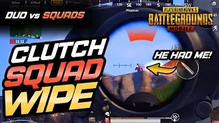 CLUTCH SQUAD WIPE W/ NO HEALTH! Duo vs. Squads with THATGUY - PUBG Mobile