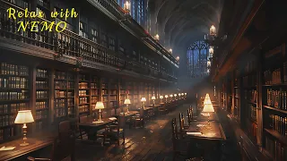 Hogwarts Study Chamber / Harry Potter Library Ambience / Soothing Rainfall Sound / rain on roof ASMR