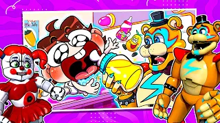 Try Not to Laugh Challenge FNAF SLIME CAT ANIMATIONS with Glamrock Freddy and Circus Baby