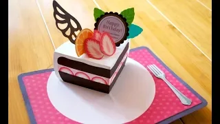 pop-up card【バースデーミニケーキ】birthday mini cake  (quarter)