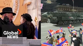 North Korea's Kim Jong Un shows off largest nuclear arsenal yet, with daughter at his side