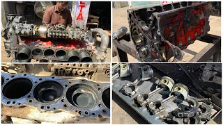 Rebuild hino j4 truck engine | Truck engine repairing | crankshaft also broken |engine rebuilding
