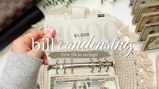 Bill Condensing │ First $1,000 in My Savings Cash Envelope!