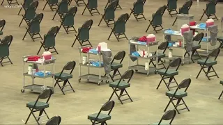 Ohio opening state's first COVID-19 mass vaccination site at Wolstein Center in Cleveland