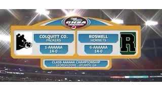 GHSA 6A Final: Colquitt County vs. Roswell - Dec. 12, 2015