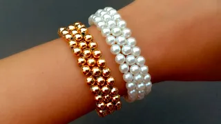 How To Make Simple Pearl Bracelet// Beads Bracelet// Useful & Easy