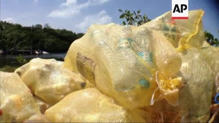 British artist builds island on recyclables