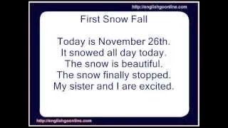 Listening English Skills: Unit 1: First Snow Fall