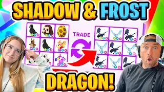 Trading To Get SHADOW & FROST DRAGONS In Adopt Me RICH Servers!