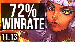 QIYANA vs ZED (MID) | 72% winrate, 12/1/3, Legendary | KR Master | v11.13