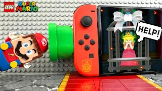 Lego Mario enters the Nintendo Switch to save Princess Peach without Luigi! Can he do it? #legomario