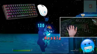 Asmr keyboard rk61 and Logitech G102. 1v1 Fortnite gameplay