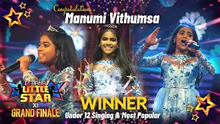Manumi Vithumsa | Under 12 Singing Most Popular & Winner | DLS11- Grand Finale