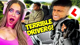 CAR GIRL REACTS TO THE WORST LEARNER DRIVERS!