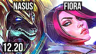 NASUS vs FIORA (TOP) | 800+ games, 1.1M mastery, 3/1/2, Rank 14 Nasus | KR Master | 12.20