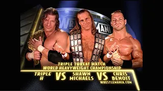 Story of Triple H vs Shawn Michaels vs Chris Benoit | WrestleMania 20