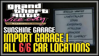 Sunshine Garage All Vehicle Wanted #1 Car Locations GTA Vice City The Definitive Edition