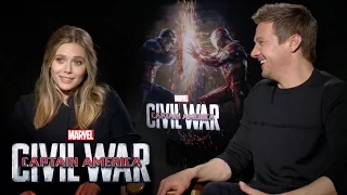 Elizabeth Olsen and Jeremy Renner on Marvel's Captain America: Civil War