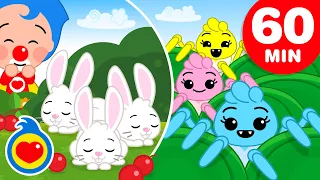 Coelhinhos Dorminhocos 🐰 😴 e + Músicas Infantis com os Bichinhos (60 min) | Um Herói do Coração ❤️