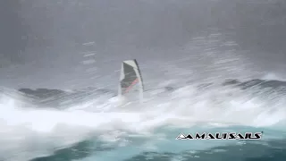 111 Casey Hauser back loop on Lanes during big day riding 2015 Epic 3 batten wave sail