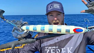 I drop a 800gr jig down 560m(1837ft) and IT GETS EATEN!! My deepest fish yet!