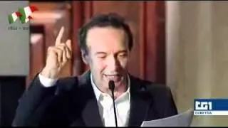 Roberto Benigni al Quirinale per la festa dell'Unità d'Italia