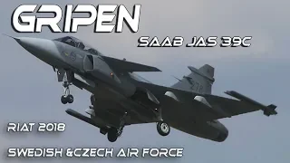 4Kᵁᴴᴰ RIAT 2018 4K UHD SAAB JAS 39C Gripen  Swedish & Czech Air Force