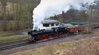 Was für ein Schauspiel - Dampflok 41 1144 kommt beim Plandampf vor Oberrohn zum Stehen