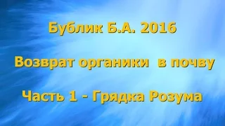 Бублик Б.А. 2016 Возврат органики в почву часть 1 - Грядка Розума