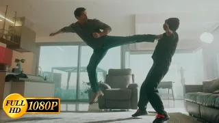 Scott Adkins fights with a Chinese woman at his villa / Accident Man: Hitman's Holiday (2022)