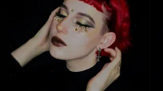 Golden tears makeup I Золотые слёзы