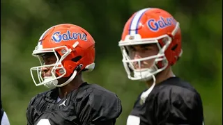 QB Graham Mertz and QB DJ Lagway at Spring Practice