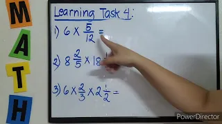 TAGALOG: Multiplying Simple Fractions and Mixed Fractions, Learning Tasks 1,2,3,4 #TeacherA