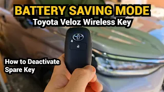 Battery Saving Mode - Toyota Veloz Wireless Key (How To Deactivate Spare Key)