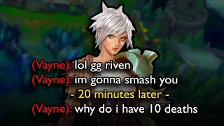 Rank 1 Riven shows you how to Deal with a VAYNE TOP PLAYER and smash her