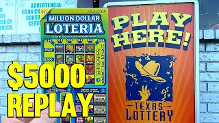 $5000 REPLAY! **CLAIMER** TEXAS LOTTERY Scratch Offs