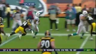 Pat White Injured on Helmet to Helmet Hit By Ike Taylor. Steelers vs. Dolphins.flv