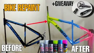 BIKE REPAINT WITH DECALS | BIKE REPAINT USING BOSNY | HOW TO PAINT MTB FRAME