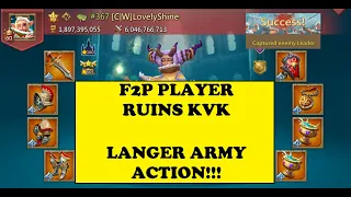 LORDS MOBILE - BIG F2P KVK ACTION - Huge wins for the LANGER ARMY!