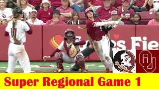 #15 Florida State vs #2 Oklahoma Softball Highlights, 2024 NCAA Super Regional Game 1