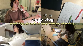 High school study vlog 📓| physics & calc test, presentations, self studying, & stress🥲