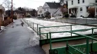 Ice Jam Breaks in Ithaca, New York