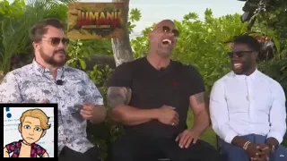 Jack Black Impersonates Dwayne "The Rock" Johnson -  Funny Parody   Jumanji Interview