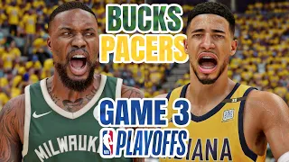 PACERS vs BUCKS GAME 3 - 2024 NBA PLAYOFFS - NBA 2K24 (PS5) [4K UHD]