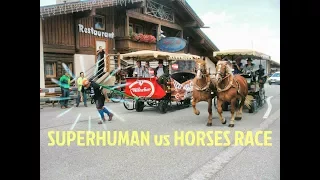 150m Race between Superhuman Strongman & Two Horses in Austria